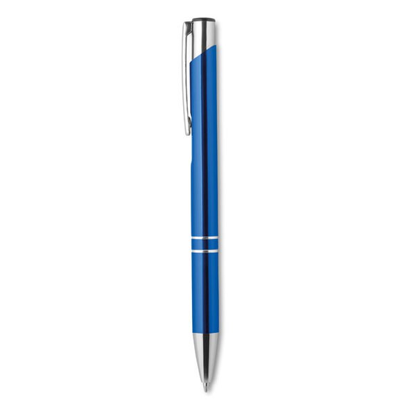 BERN Stijlvolle Aluminium Drukknop Pen Zwart - GiftRetail KC8893