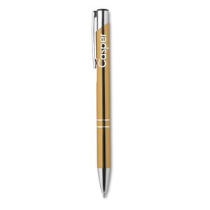 BERN Stijlvolle Aluminium Drukknop Pen Zwart - GiftRetail KC8893