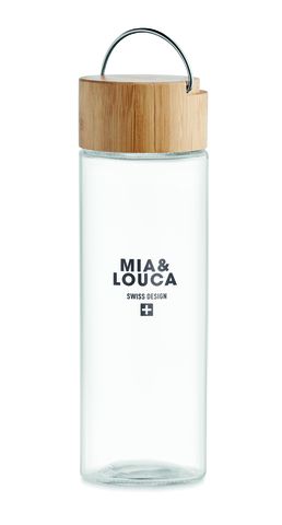 AMELAND Eco-Friendly 500ml Glass Bottle with Bamboo Lid
