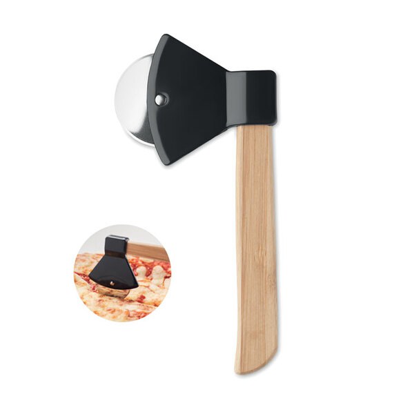 ZAZA Pizzasnijder bamboe handvat - GiftRetail MO6592