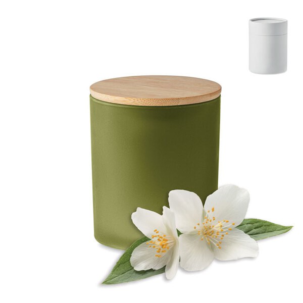 KEOPS SMALL Eco-Friendly Bamboo Lid Scented Candle 120g - GiftRetail MO6612