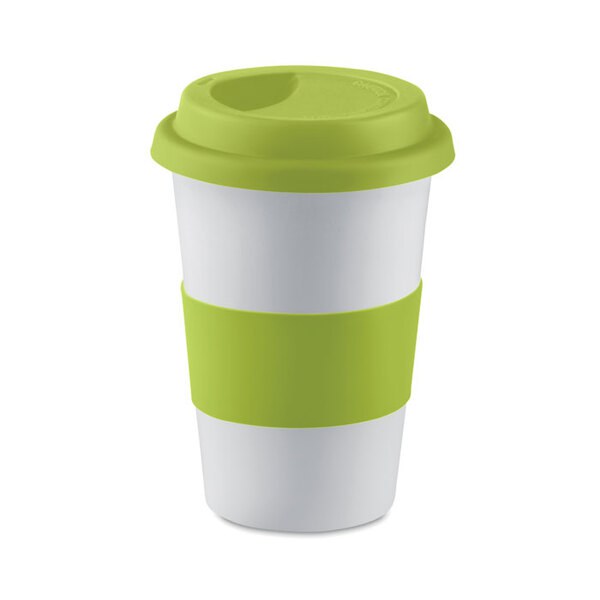 Elegant Ceramic Mug with Silicone Lid - 400ml - GiftRetail MO7683