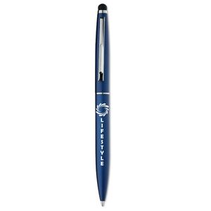 QUIM Aluminium Twist Pen met Stylus en Blauwe Inkt - GiftRetail MO8211