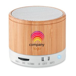 ROUND BAMBOO Draadloze speaker van bamboe