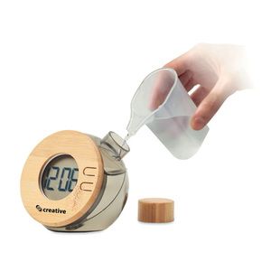 DROPPY LUX Eco-Friendly Bamboo LCD Clock Powered by Water