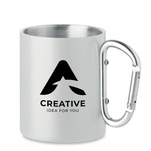 AROM Vintage Stainless Steel Mug with Carabiner Handle