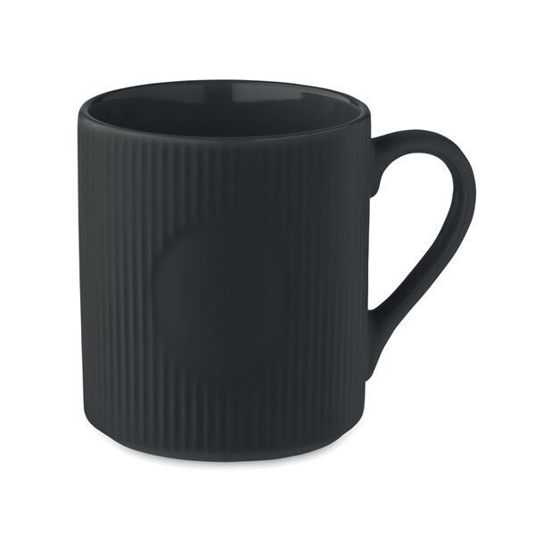 RIBMUG Geribbelde keramische mok 340ml - GiftRetail MO2397