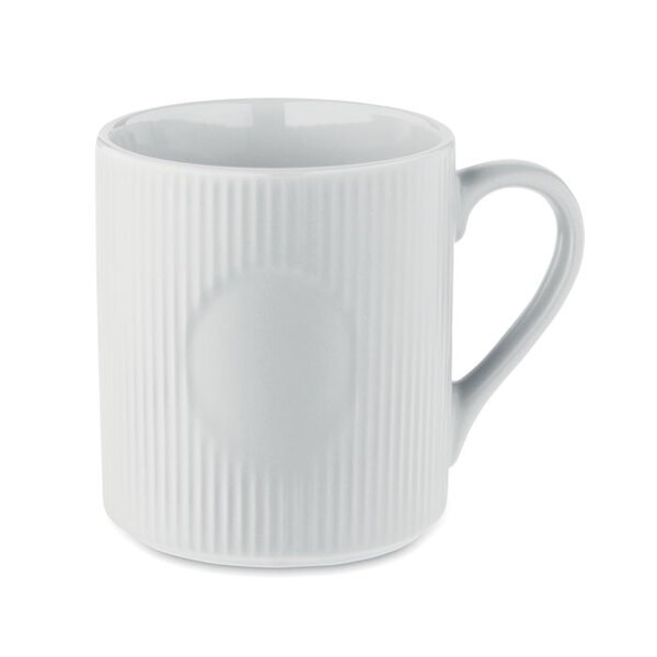 RIBMUG Geribbelde keramische mok 340ml - GiftRetail MO2397
