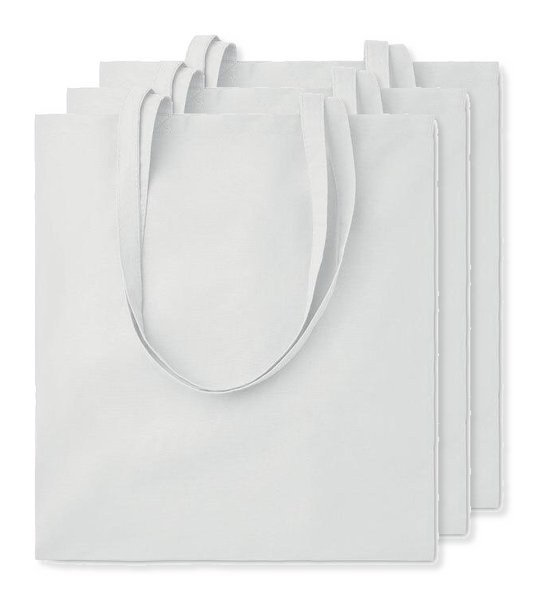 Pak van 3 GiftRetail MO9268 - COTTONEL COLOUR + Katoenen boodschappentas