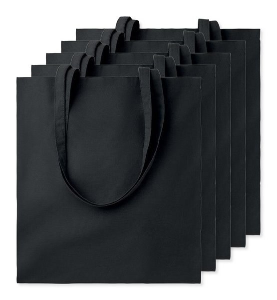 Pak van 5 GiftRetail MO9268 - COTTONEL COLOUR + Katoenen boodschappentas