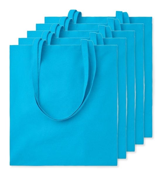 Pak van 5 GiftRetail MO9268 - COTTONEL COLOUR + Katoenen boodschappentas