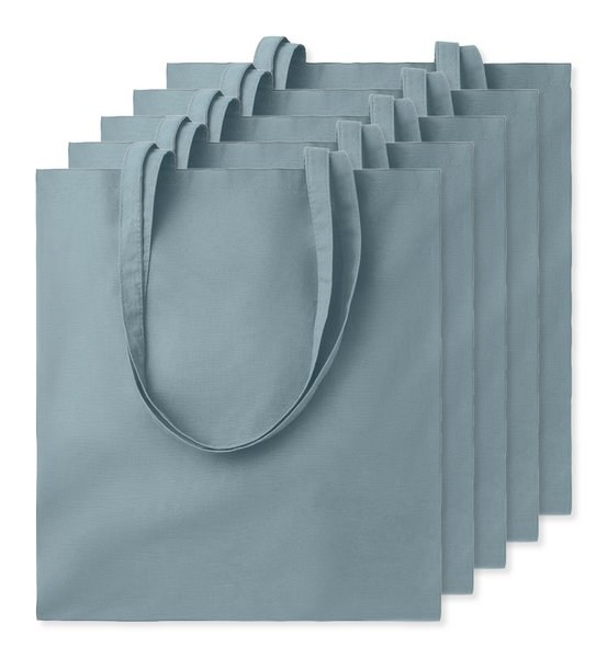 Pak van 5 GiftRetail MO9268 - COTTONEL COLOUR + Katoenen boodschappentas