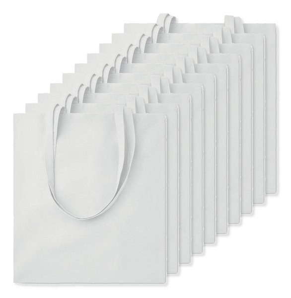 Pak van 10 GiftRetail MO9268 - COTTONEL COLOUR + Katoenen boodschappentas