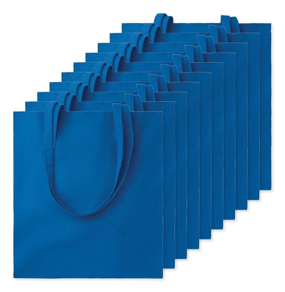 Pack of 10 GiftRetail MO9268 - COTTONEL COLOUR Eco-Friendly 140gsm Cotton Shopping Tote Bag