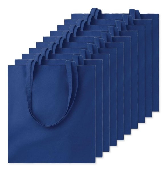Pak van 10 GiftRetail MO9268 - COTTONEL COLOUR + Katoenen boodschappentas