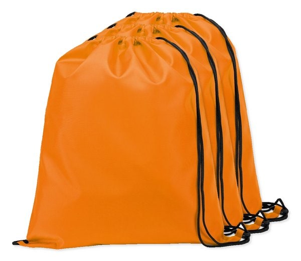 Pak van 3 Egotier 92910 - 210D rugzak met zwarte trekkoorden