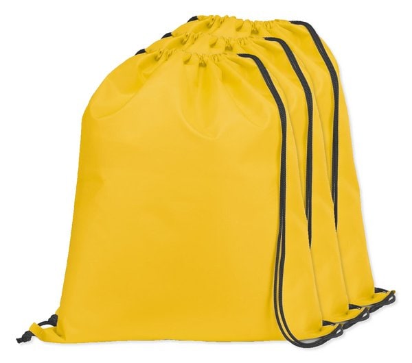 Pak van 3 Egotier 92910 - 210D rugzak met zwarte trekkoorden