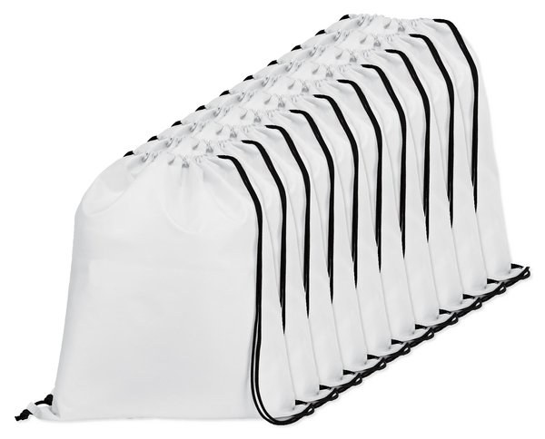 Pak van 10 Egotier 92910 - 210D rugzak met zwarte trekkoorden