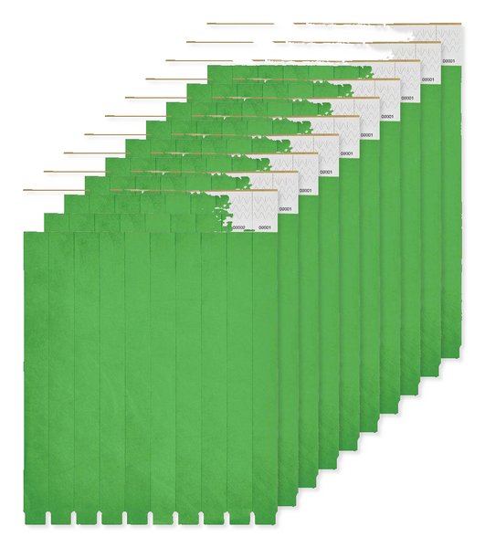Pak van 10 GiftRetail MO8942 - TYVEK 1 Vel met 10 event armbandjes