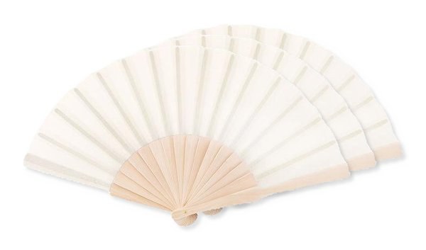 Pack of 30 GiftRetail MO9532 - FANNY WOOD Elegant Wooden Hand Fan with Polyester Fabric