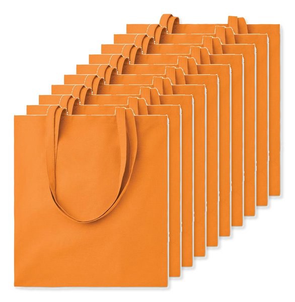 Pack of 100 GiftRetail MO9268 - COTTONEL COLOUR Eco-Friendly 140gsm Cotton Shopping Tote Bag
