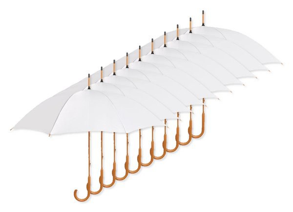 Pack of 10 GiftRetail KC5132 - CALA Elegant Wooden Handle Windproof Umbrella