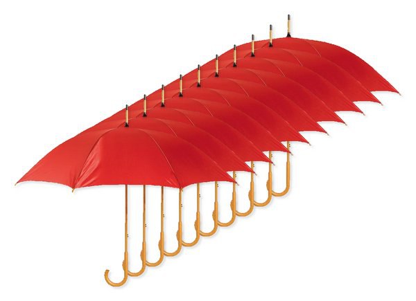Pak van 10 GiftRetail KC5132 - CALA Paraplu met houten handvat