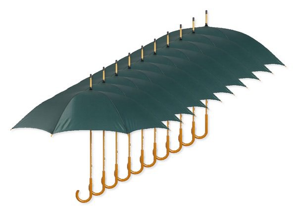 Pak van 100 GiftRetail KC5132 - CALA Paraplu met houten handvat
