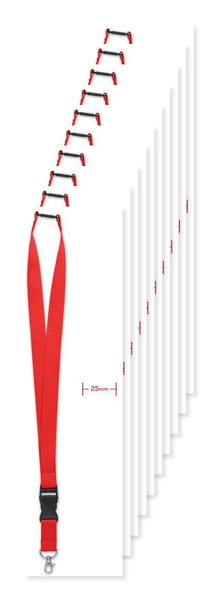 Pak van 10 GiftRetail MO9661 - WIDE LANY sleutelkoord 25mm