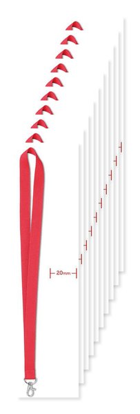 Pak van 100 GiftRetail MO9058 - SIMPLE LANY sleutelkoord 20 mm