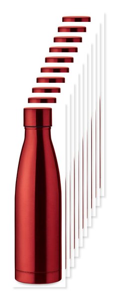 Pak van 10 GiftRetail MO9812 - BELO BOTTLE Dubbelwandige drinkfles 500 ml