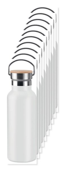 Pack of 10 GiftRetail MO9431 - HELSINKI 500ml Bamboo Lid Insulated Flask