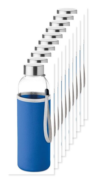 Pak van 100 GiftRetail MO9358 - UTAH GLASS Gezonde Hydratatie Glazen Fles 500ml