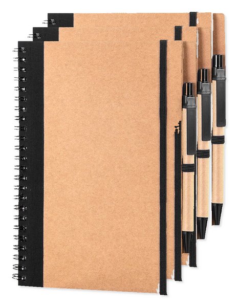 Pak van 30 Goya 30108 - A5 Kartonnen Ringband Notitieboek met Pen RECIKLA