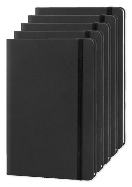 Pak van 5 Goya 30083 - A5 Notitieboek met PU Omslag en Elastiek LUXE