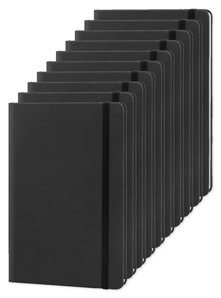 Pak van 10 Goya 30083 - A5 Notitieboek met PU Omslag en Elastiek LUXE