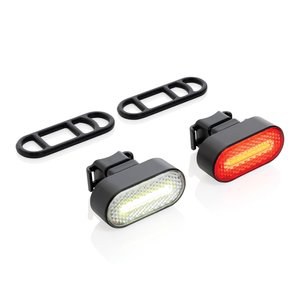 XD Collection P513.84 - Lumino RCS recycled plastic USB re-chargeable bike light set