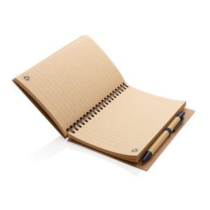 XD Collection P774.26 - Kraft spiraal notitieboekje met pen