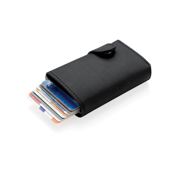 XD Collection P850.34 - Standaard aluminium RFID kaarthouder met PU portemonnee