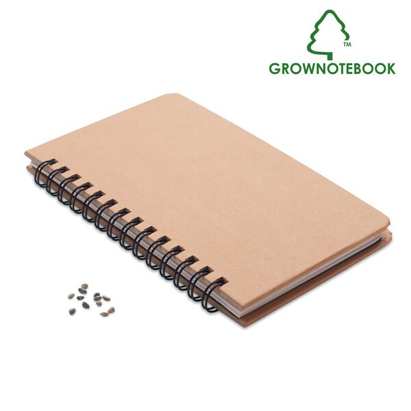 GROWNOTEBOOK™ Notitieboek pijnboomzaad - GiftRetail MO6225
