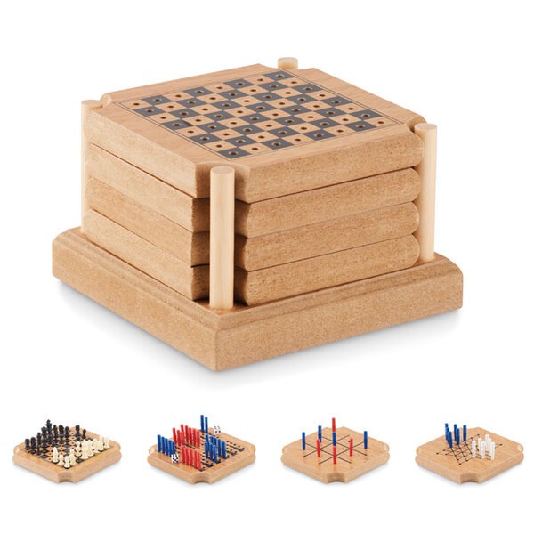COASTGAME 4-piece coaster game set - GiftRetail MO6382