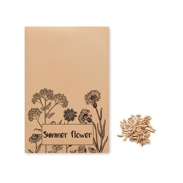 SEEDLOPE Eco-Friendly Summer Flower Seed Mix in Kraft Envelope - GiftRetail MO6502