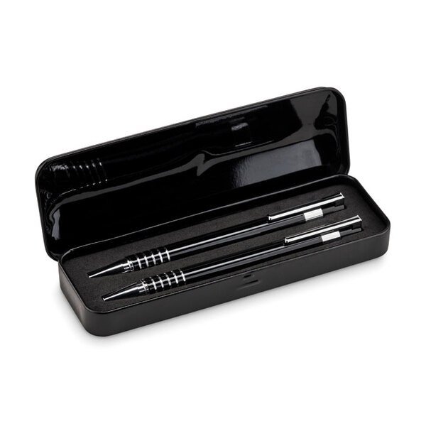 ALUCOLOR Balpenset met metalen etui - GiftRetail MO7323