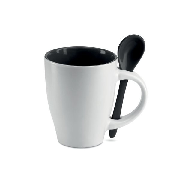 DUAL Mok met bijpassende lepel - GiftRetail MO7344