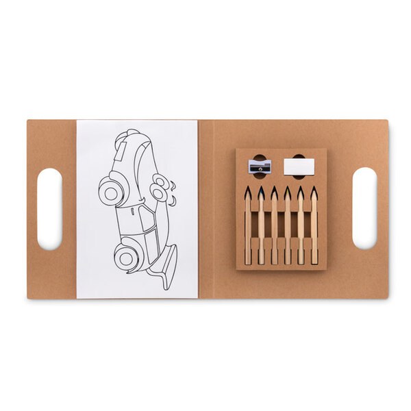 Kids Creative Colouring Set with Pencils and Accessories - GiftRetail MO9544