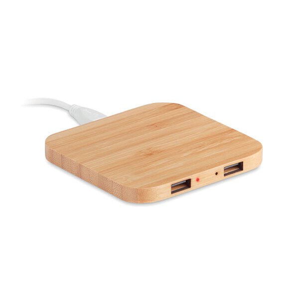CUADRO Bamboe draadloze oplader - GiftRetail MO9698