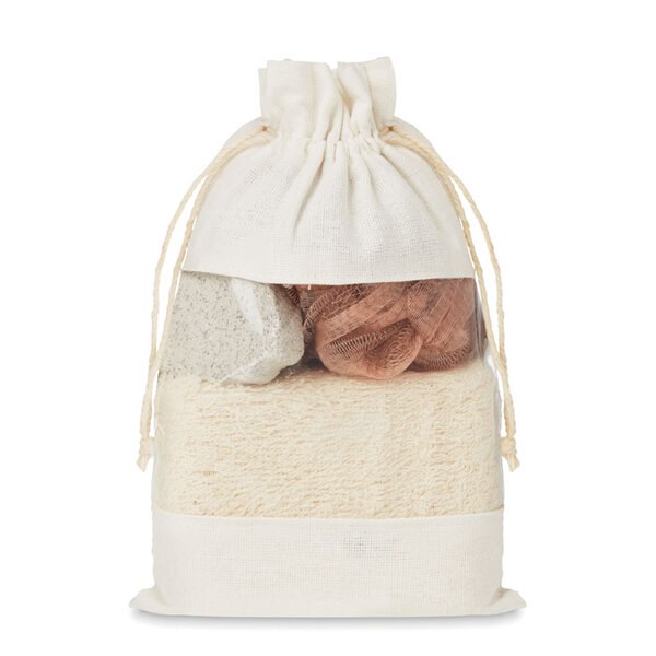 CUIDA SET Badset in katoenen pouch - GiftRetail MO9872