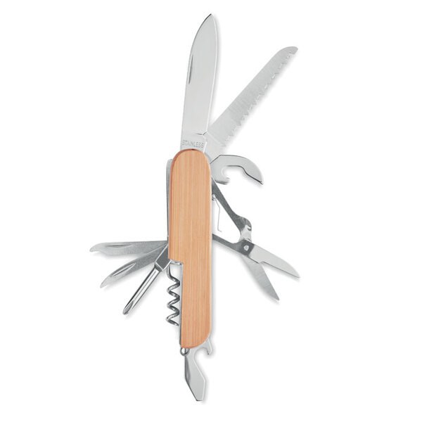 LUCY LUX Bamboe zakmes met 9 functies - GiftRetail MO9934