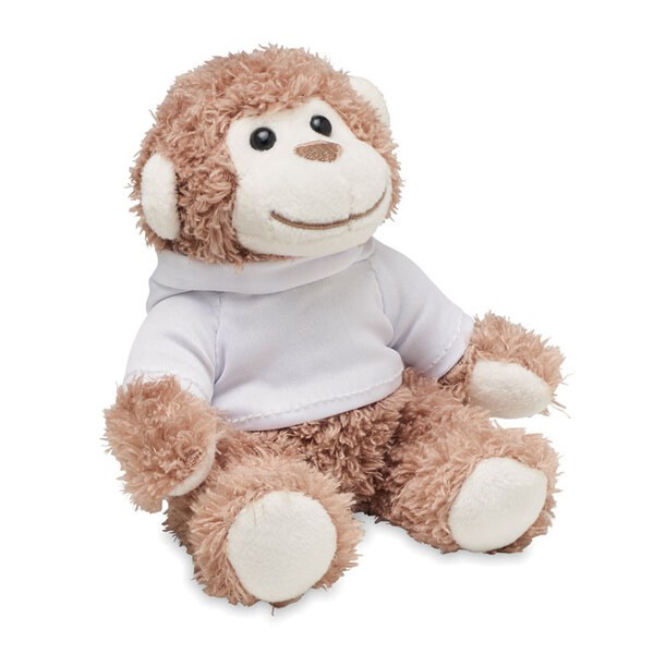 LENNY Knuffel Aap met Hoodie voor Sublimatie - GiftRetail MO6737