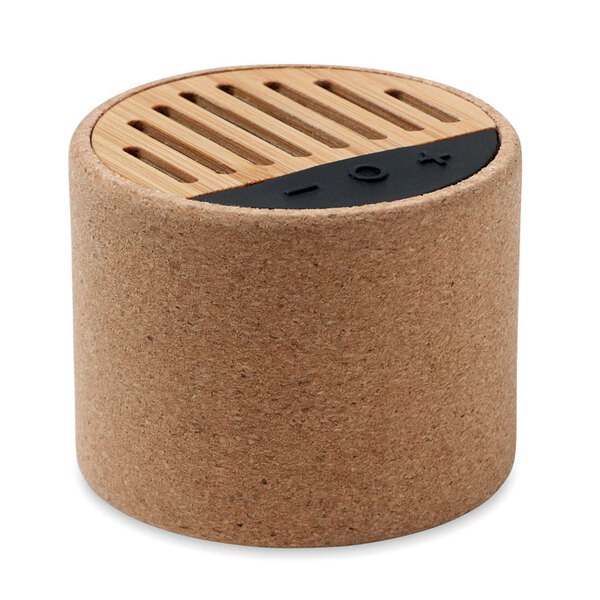 ROUND + Kurken draadloze luidspreker - GiftRetail MO6819